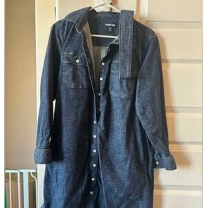 Lands End Denim Button Up Shirt Dress